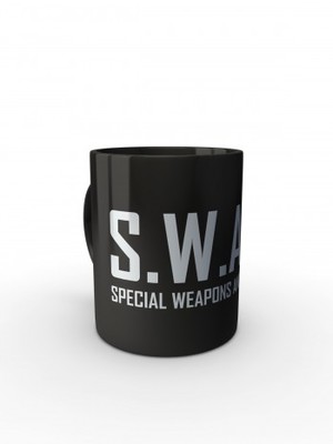 Černý hrnek SWAT Special Weapons And Tactics