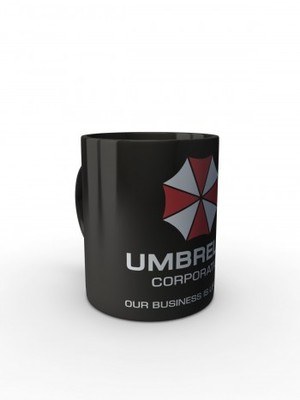 Černý hrnek Umbrella Corporation