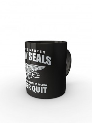 Černý hrnek United States NAVY SEALS Never Quit