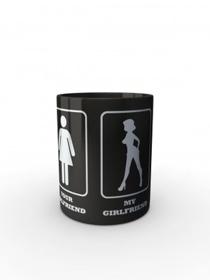 Černý hrnek Your Girlfriend My Girlfriend