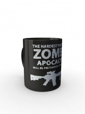 Černý hrnek Zombie Apocalypse M4 Carbine