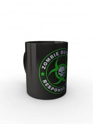 Černý hrnek Zombie Outbreak Response Team Skull