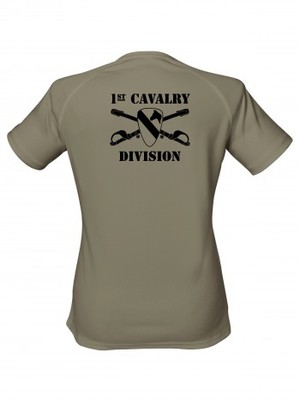 Dámské funkční tričko 1st Cavalry Division Sabres and Horse BACKSIDE