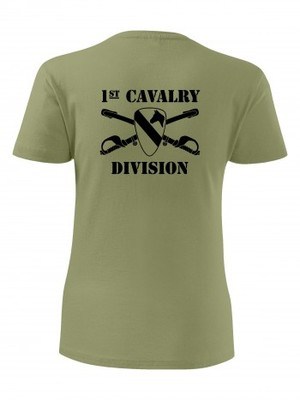 Dámské tričko 1st Cavalry Division Sabres and Horse BACKSIDE