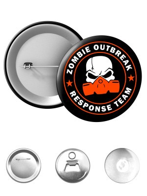 Odznak Zombie Outbreak Response Team Gas Masked Skull
