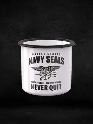Plechový hrnek United States NAVY SEALS Never Quit