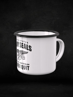 Plechový hrnek United States NAVY SEALS Never Quit