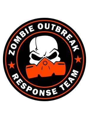 Samolepka Zombie Outbreak Response Team Gas Masked Skull