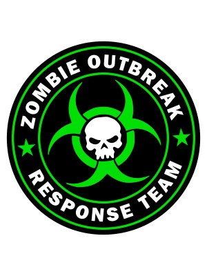 Samolepka Zombie Outbreak Response Team Skull